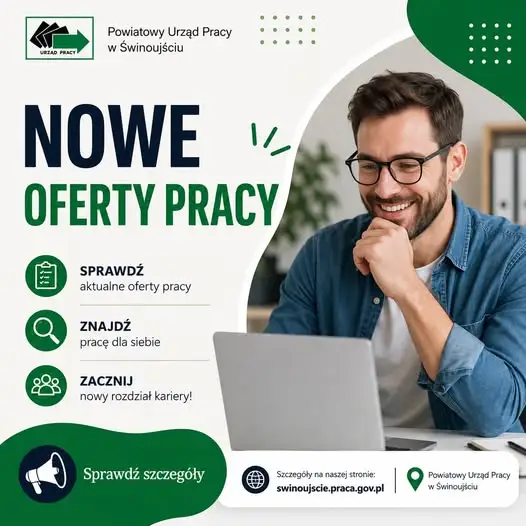 PUP Świnoujście: Aktualne oferty pracy – terapeuta, nauczyciel, operator koparki i inne