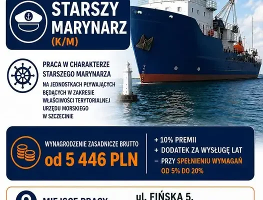 Urząd Morski w Szczecinie zatrudni starszego marynarza
