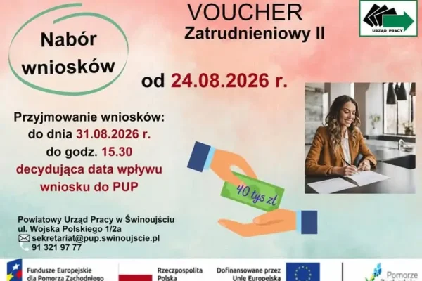 Voucher Zatrudnieniowy II – nabór wniosków w Świnoujściu do końca sierpnia
