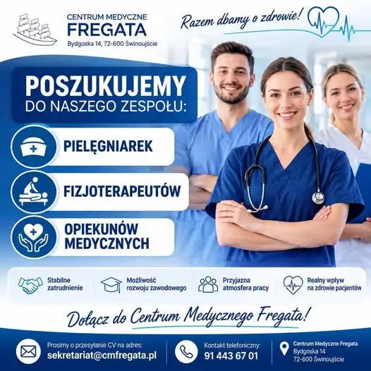 Centrum Medyczne Fregata w Świnoujściu poszukuje pracowników medycznych