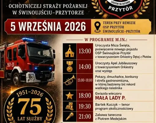 75-lecie OSP Przytór: Jubileusz pełen atrakcji w Świnoujściu