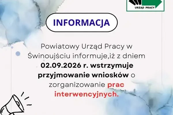 PUP Świnoujście wstrzymuje przyjmowanie wniosków o prace interwencyjne