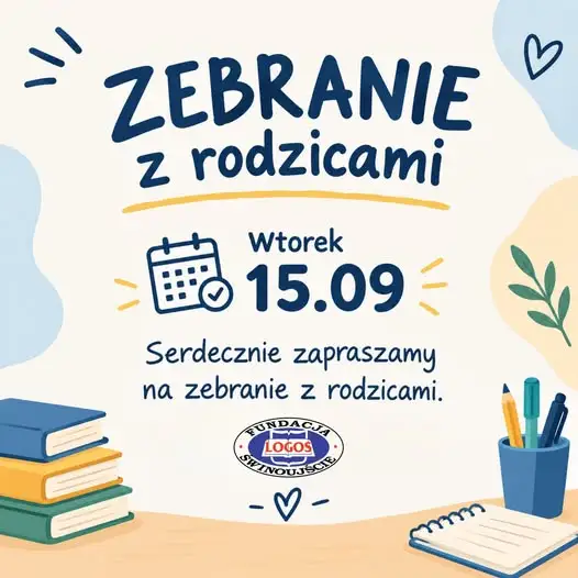 Obowiązkowe zebrania z rodzicami w Szkole Logos w Świnoujściu – 15 września