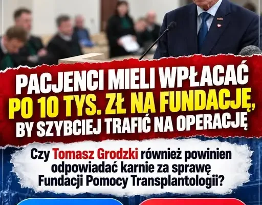 Fundacja Pomocy Transplantologii: akt oskarżenia wobec 30 osób, Tomasz Grodzki poza zarzutami