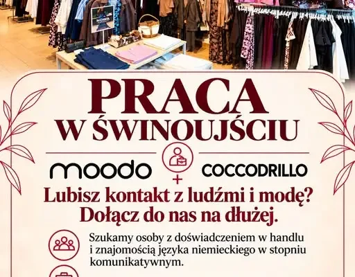Praca w Świnoujściu: MOODO i COCCODRILLO szukają sprzedawcy ze znajomością niemieckiego