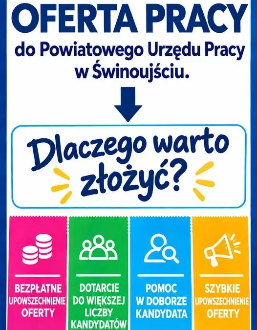 Pracodawcy ze Świnoujścia mogą zgłaszać oferty pracy do PUP