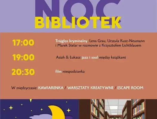 Noc Bibliotek 2026 w Świnoujściu – literatura, muzyka i nocne kino