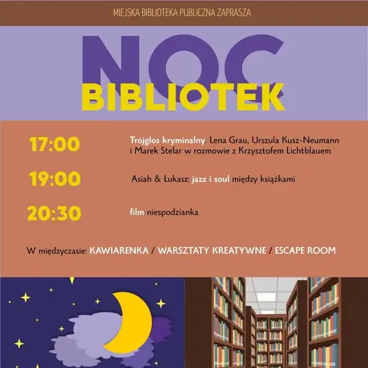 Noc Bibliotek 2026 w Świnoujściu – literatura, muzyka i nocne kino