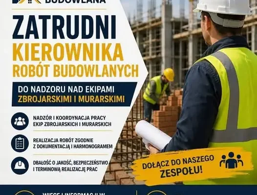 Praca w Świnoujściu: firma budowlana szuka kierownika robót budowlanych