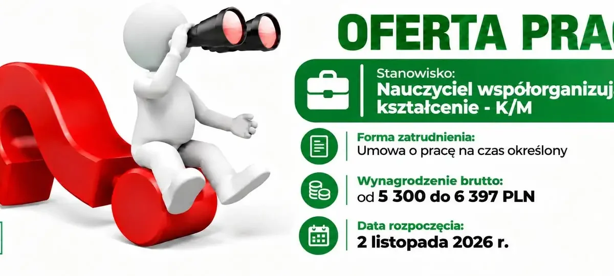 Przedszkole Miejskie nr 9 „Fantazja” w Świnoujściu szuka nauczyciela współorganizującego kształcenie